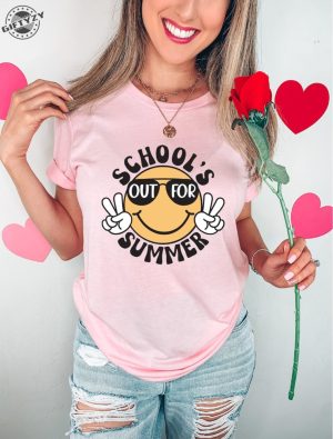 Summer Shirt Funny Smiley Schools Out For Summer Tee Giftyzy 4 scaled