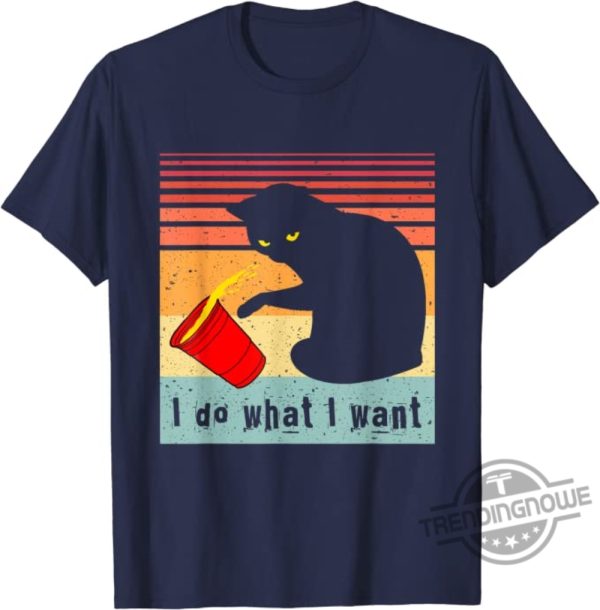 Do What I Want Vintage Black Cat Red Cup Gift Lover Cat Lovers Shirt