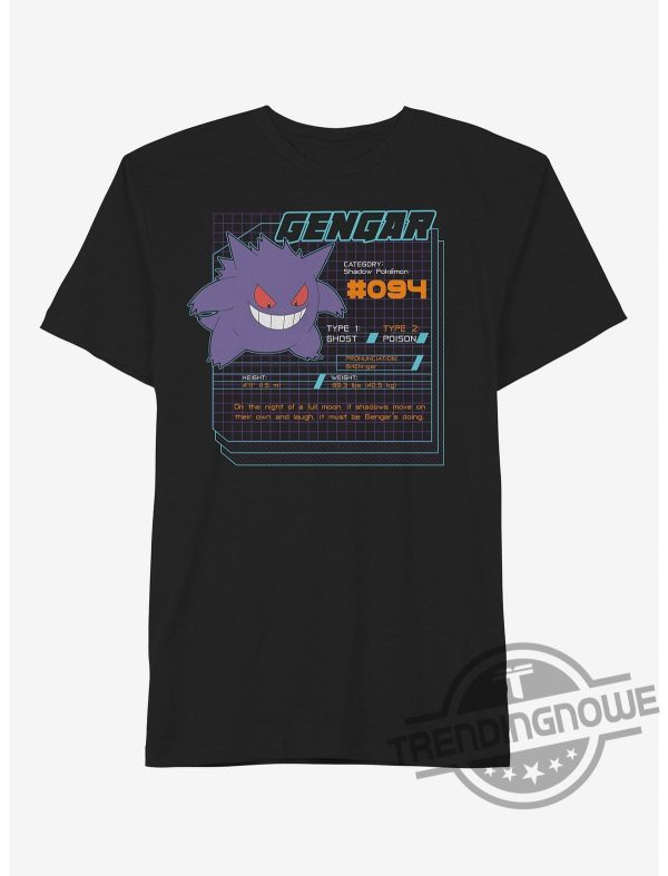 Pokemon Gengar Information Gift For Fan Shirt