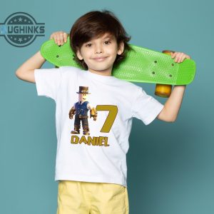 Roblox Face 12 Boy Character T-Shirt, Children Costume Shirts, Kids Outfit  ~