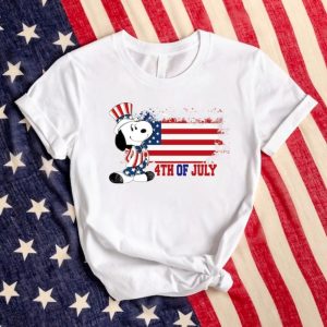 Peanuts Patriotic Snoopy 4th Of July Veterans Day American Flag Retro Shirt giftyzy 3