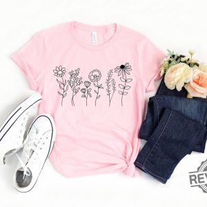 Women Botanical T Shirt Plant Graphic Wild Flower Shirt Vintage Floral Clothing Tee