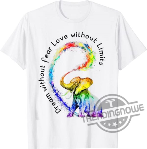 Dream Without Fear Love Without Limits Elephant LGBT Pride Month 2023 Shirt