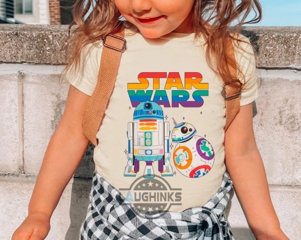 Star Wars Rainbow R2-D2 And Bb-8 Shirt - mix and match graphic t-shirts