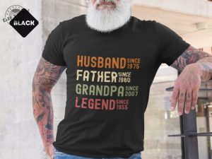 Husband Father Grandpa Legend Custom Dates Tee At Box Customer Note giftyzy 2