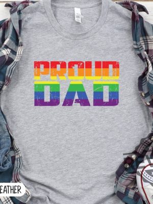 Proud Dad Shirt LGBTQ Pride Shirt Women Men Rainbow Shirt Retro 1 revetee 1 1