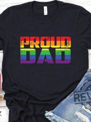 Proud Dad Shirt LGBTQ Pride Shirt Women Men Rainbow Shirt Retro 2 revetee 1 1