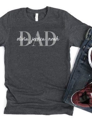 Custom Dad Shirt With Kids Names Custom Dad Shirt Personalized Shirt 1 revetee 1 2