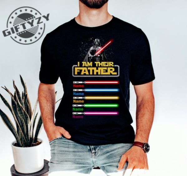 Star Wars I Am Their Father Lightsaber Personalzied Shirt Giftyzy 1