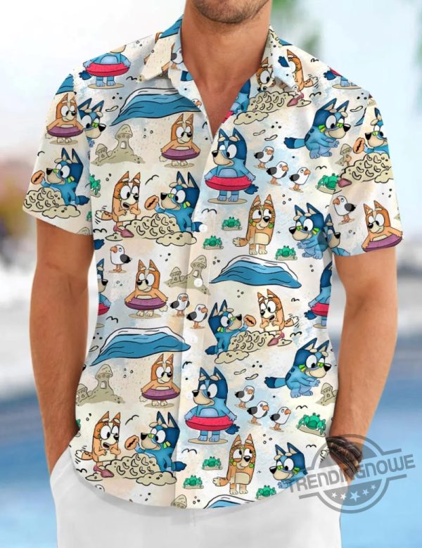 Bluey Sandcastles And Crabs Beach 3D All Over Printed Gift Hawaiian Shirt trendingnowe.com 1