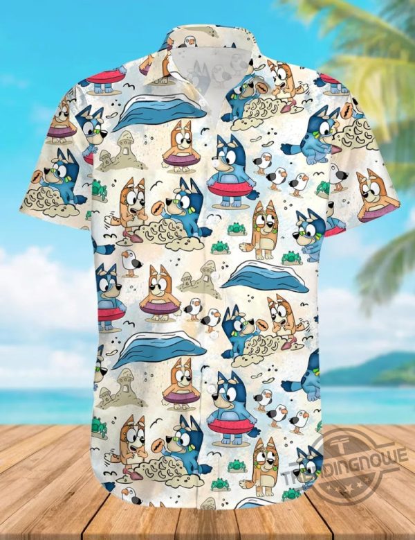 Bluey Sandcastles And Crabs Beach 3D All Over Printed Gift Hawaiian Shirt trendingnowe.com 2