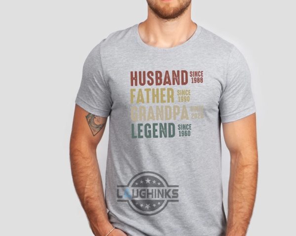 husband father grandpa legend personalized dad grandpa shirt fathers day shirt custom year title funny gift for men laughinks 4