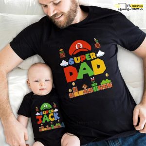 super dad super kid mario shirt father and son matching shirts super dad and baby matching shirt fathers day gifts laughinks 2