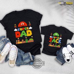 super dad super kid mario shirt father and son matching shirts super dad and baby matching shirt fathers day gifts laughinks 3