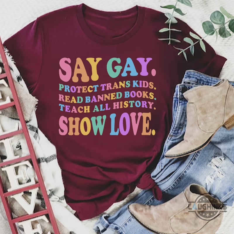 Vintage Say Gay Protect Trans Kids Read Banned Books Shirt, Social