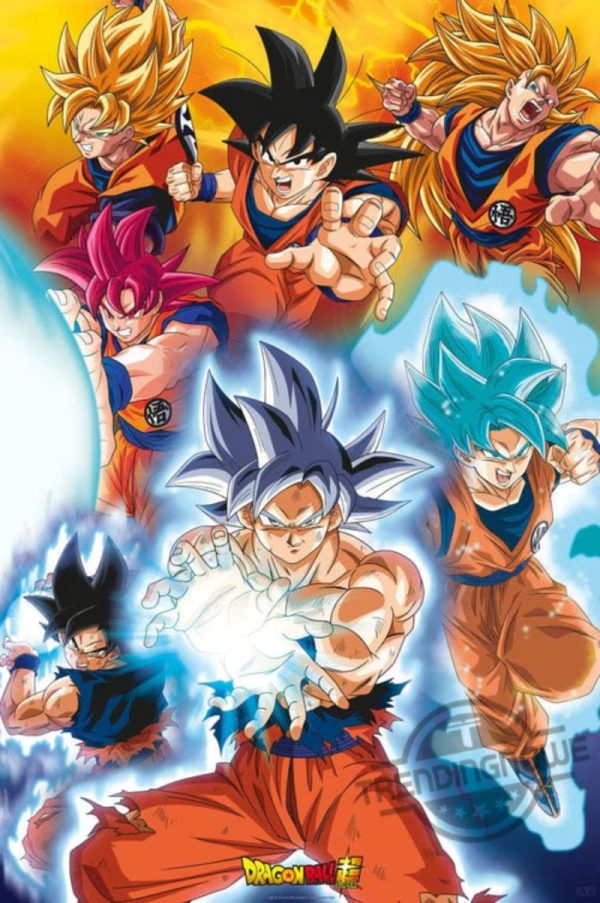 Dragon Ball Super Goku Transformations Gift Poster trendingnowe.com 1