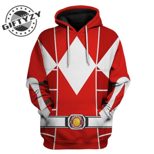 Power Rangers Upgraded Version Red Ranger Mighty Morphin Cosplay Costume Apparel Outfit Tracksuit 3D All Over Printed Apparel giftyzy 1 2