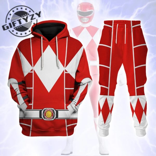 Power Rangers Upgraded Version Red Ranger Mighty Morphin Cosplay Costume Apparel Outfit Tracksuit 3D All Over Printed Apparel giftyzy 12 2
