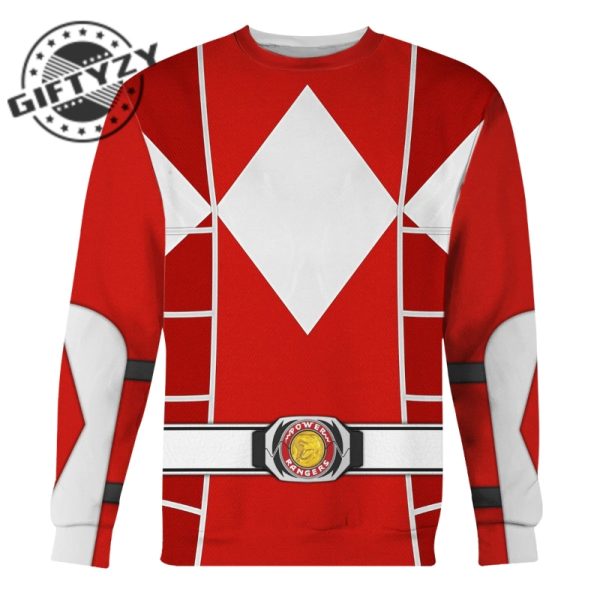 Power Rangers Upgraded Version Red Ranger Mighty Morphin Cosplay Costume Apparel Outfit Tracksuit 3D All Over Printed Apparel giftyzy 2 2