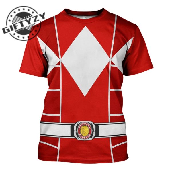 Power Rangers Upgraded Version Red Ranger Mighty Morphin Cosplay Costume Apparel Outfit Tracksuit 3D All Over Printed Apparel giftyzy 3 2