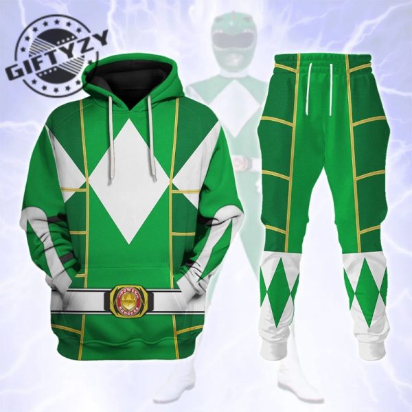 Power Rangers Upgraded Version Green Ranger Mighty Morphin Cosplay Costume Apparel Outfit Tracksuit 3D All Over Printed Apparel giftyzy 1