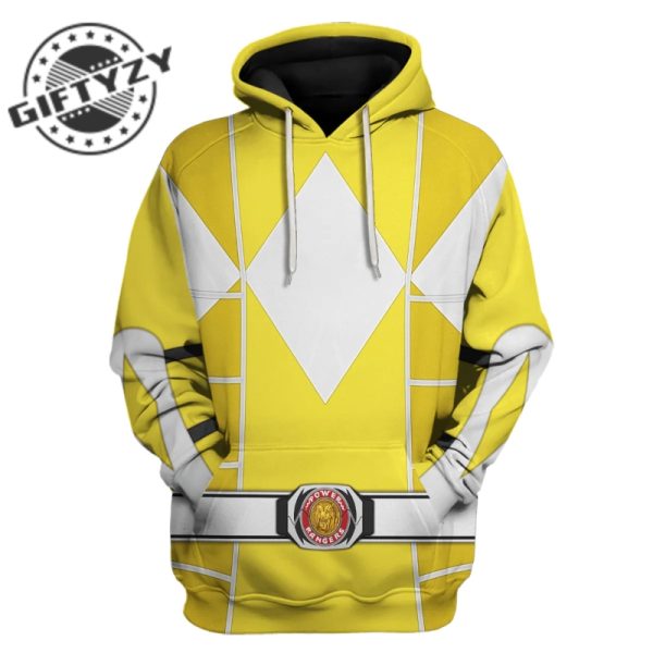 Power Rangers Upgraded Version Yellow Ranger Mighty Morphin Cosplay Costume Apparel Outfit Tracksuit 3D All Over Printed Apparel giftyzy 1