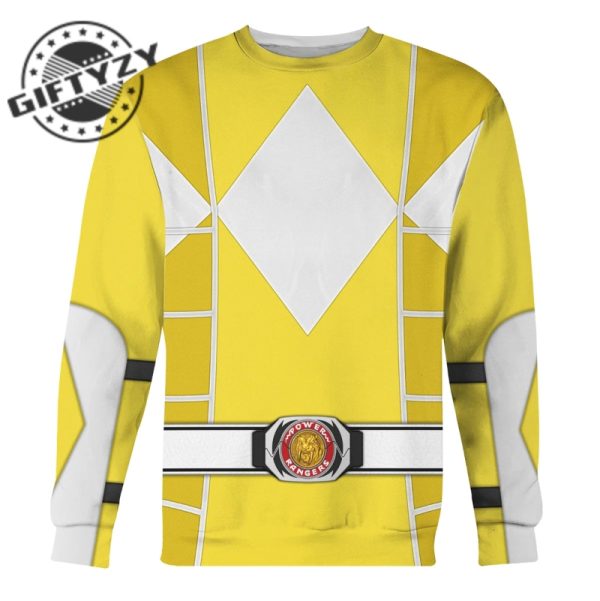 Power Rangers Upgraded Version Yellow Ranger Mighty Morphin Cosplay Costume Apparel Outfit Tracksuit 3D All Over Printed Apparel giftyzy 2