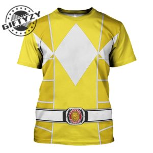 Power Rangers Upgraded Version Yellow Ranger Mighty Morphin Cosplay Costume Apparel Outfit Tracksuit 3D All Over Printed Apparel giftyzy 3