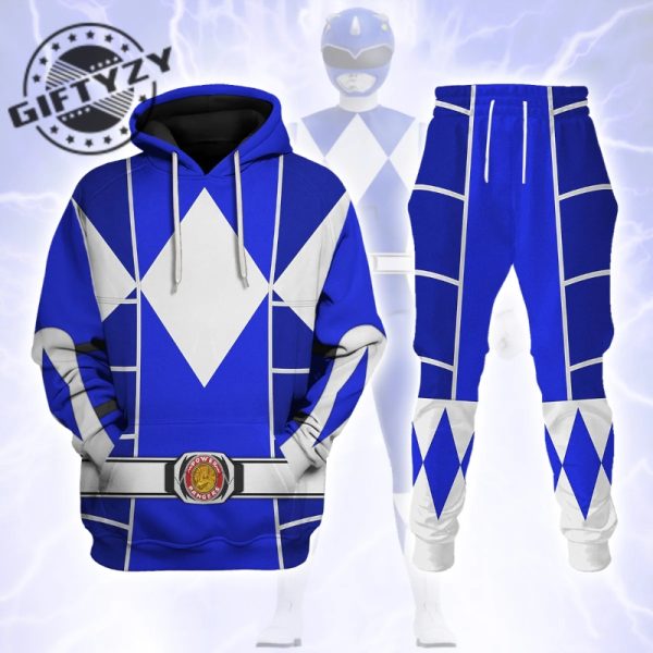 Power Rangers Upgraded Version Blue Ranger Mighty Morphin Cosplay Costume Apparel Outfit Tracksuit 3D All Over Printed Apparel giftyzy 1