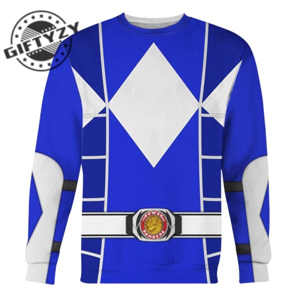 Power Rangers Upgraded Version Blue Ranger Mighty Morphin Cosplay Costume Apparel Outfit Tracksuit 3D All Over Printed Apparel giftyzy 4