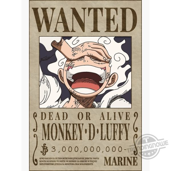 One Piece Luffy Gear 5 Wanted Gift For Lovers Poster