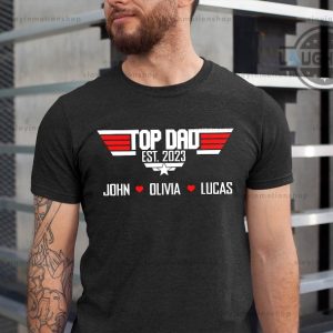 top dad shirt with kids names and year custom gift for fathers day