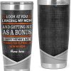 look at you landing my mom tumbler personalized funny fathers day gifts for step dad bonus dad laughinks 1