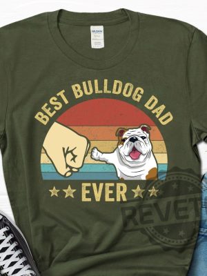 Best Bulldog Dad Ever Shirt Bulldog 3 revetee 1