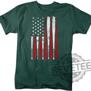 Mens Baseball Flag T Shirt Patriotic 3 revetee 1