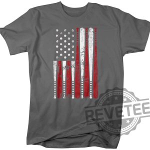 Mens Baseball Flag T Shirt Patriotic 4 revetee 1