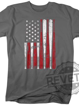 Mens Baseball Flag T Shirt Patriotic 4 revetee 1