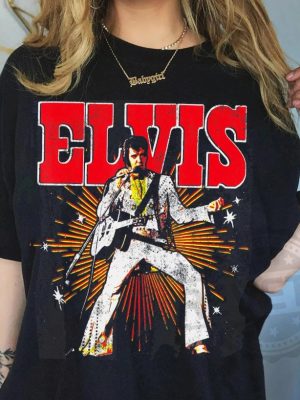 Elvis Presley Official Retro Shirt Music Rock 5 revetee 1