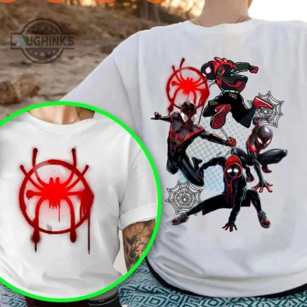 spider man across the spider verse 2 sides shirt spider punk spider man movie 2023 miles morales costume laughinks 2