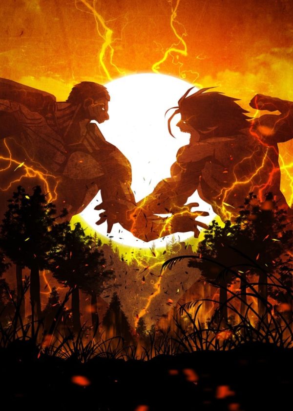 Attack On Titan Reiner vs Eren Titan Poster trendingnowe.com 1