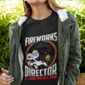 Fireworks Director If I Run We All Run 4th Of July Snoopy And Woodstock Shirt revetee 2
