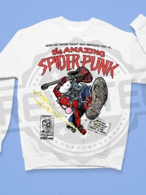 Retro The Amazing Spider Punk Shirt Spider Punk Comic Shirt revetee 2