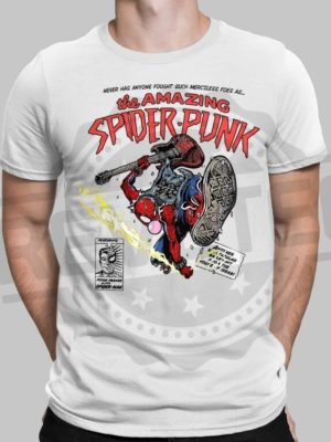 Retro The Amazing Spider Punk Shirt Spider Punk Comic Shirt revetee 4