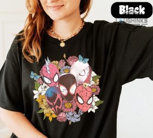 spider man 2099 across the spider verse shirt miles morales ghost spider spider punk spider gwen floral shirt laughinks 3 1