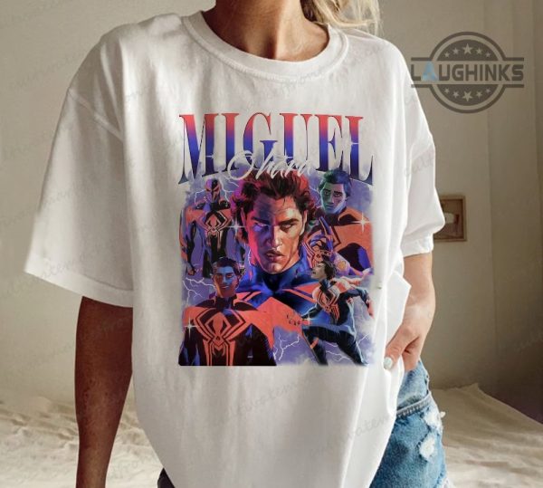 miguel o hara vintage shirt spider man 2099 graphic tee across the spider verse spider punk marvel laughinks 2