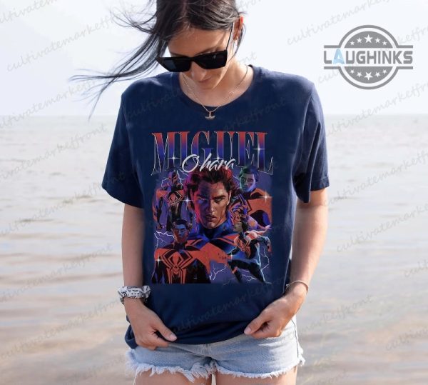 miguel o hara vintage shirt spider man 2099 graphic tee across the spider verse spider punk marvel laughinks 3