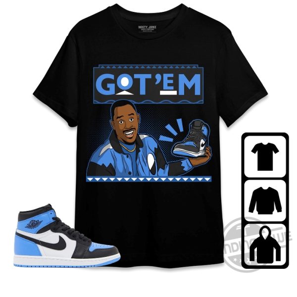 Jordan 1 University Blue Toe Shirt Got Em 90s TV Style Shirt