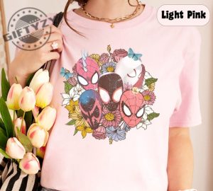 Floral Spider Man Across The Spider Verse Miles Morales Tee Hoodie Sweatshirt giftyzy 3 2