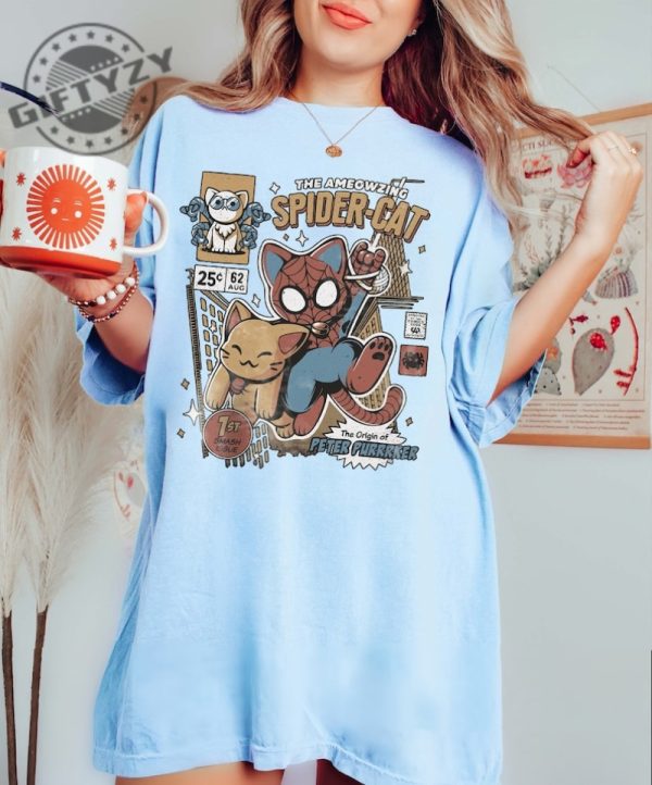 Vintage Spider Cat Spiderman Across the Spider Verse Marvel Shirt giftyzy 4