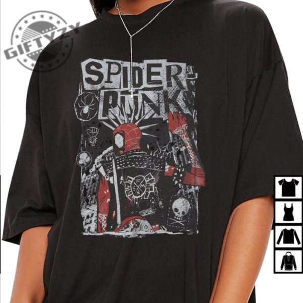 Retro Spider Punk Spider Man Across the Spider Verse Marvel Shirt giftyzy 1